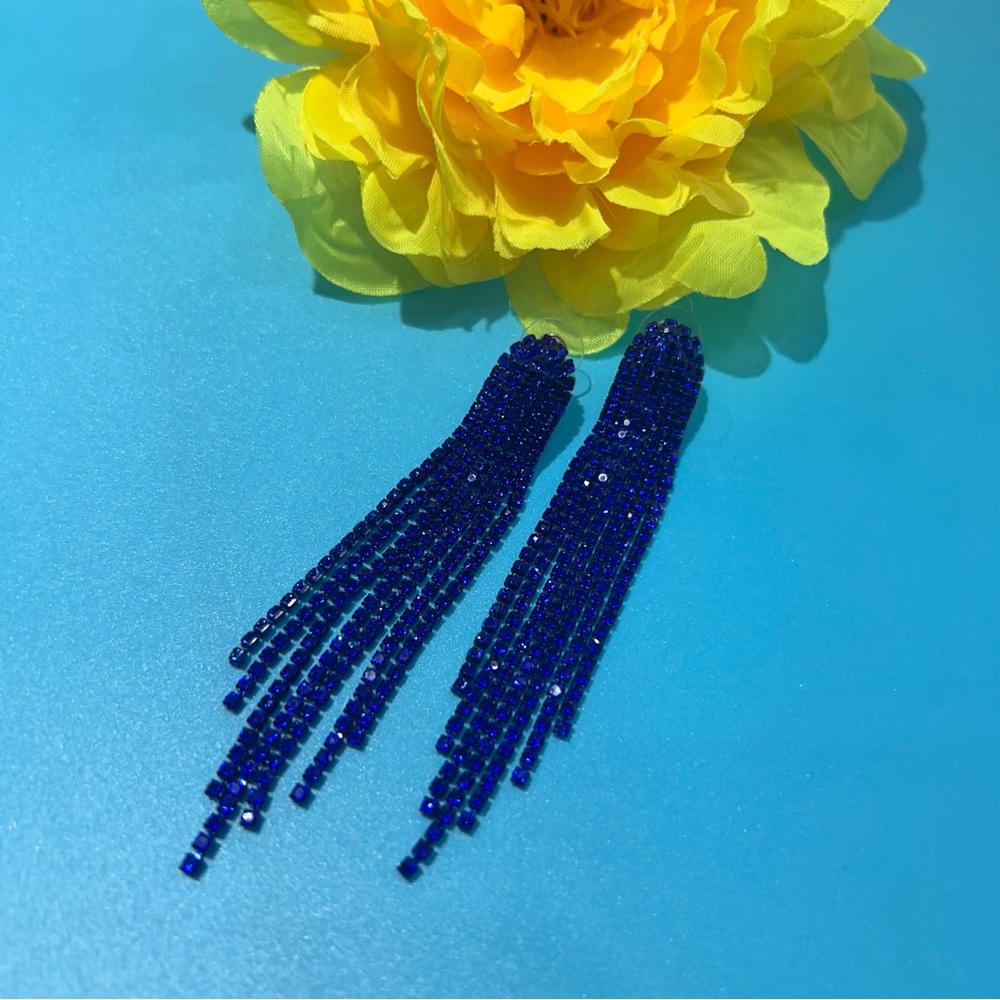 Blue , Sapphire Brand New Chandelier Earrings for Party, Wedding, Birthday, Prom